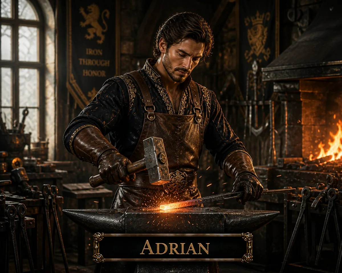 Character illustration of Adrian from The Caldera Throne political war fantasy series