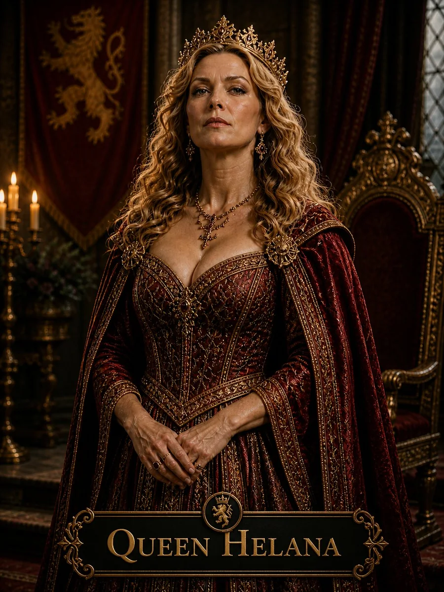 Character illustration of Helena from The Caldera Throne political war fantasy series