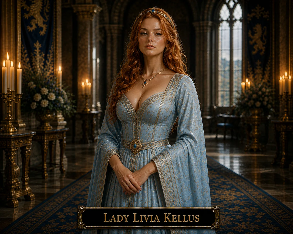 Character illustration of Livia from The Caldera Throne political war fantasy series